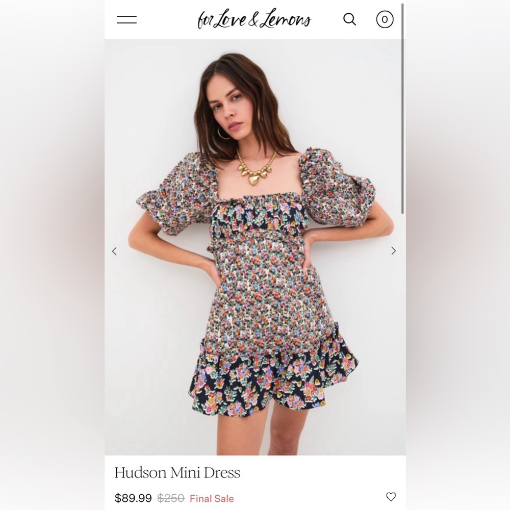 NWT For Love and Lemons Hudson Mini Dress